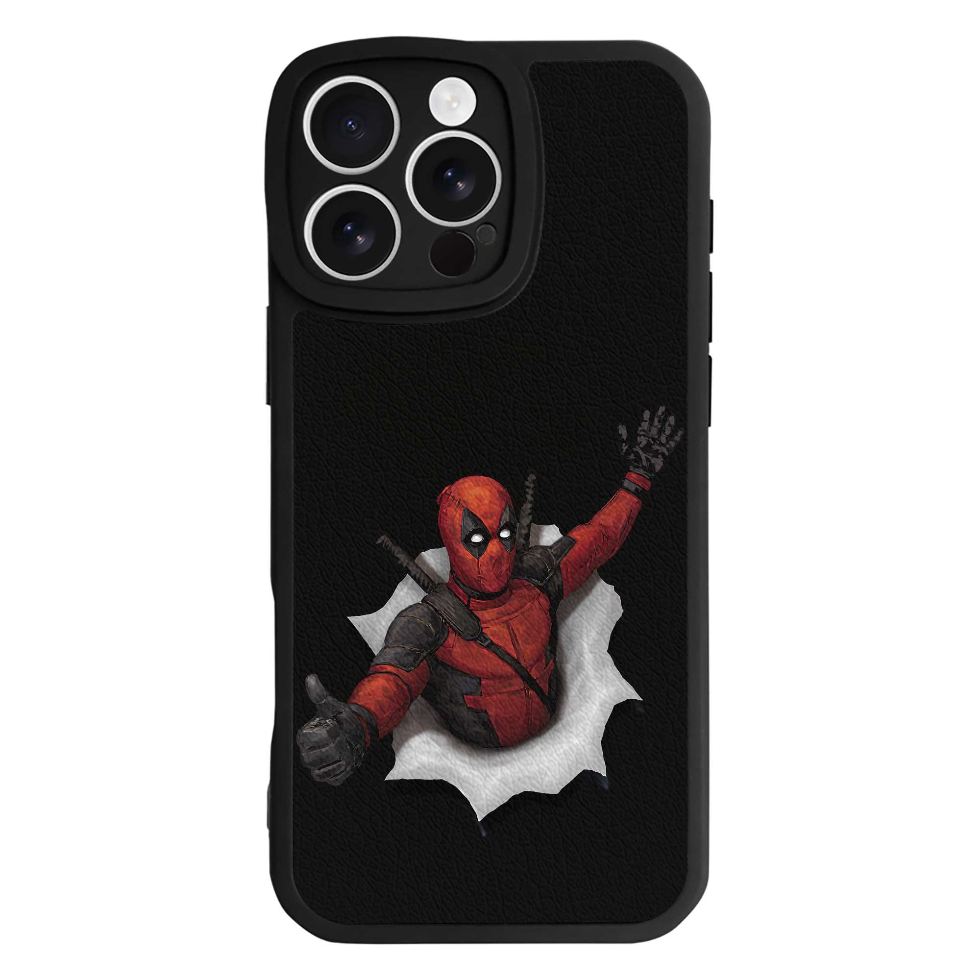 （画像用） Deadpool デッドプール 【iPhone 16シリーズ対応】シリコンスマホケース（レザー調） 材質：シリコン
